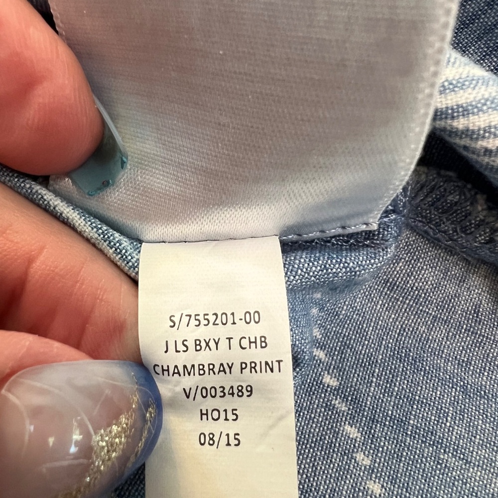 💙🤍 NWOT OLD NAVY Blue & White Print Boxy Short Sleeve Top | Sz XL - Picture 6 of 6